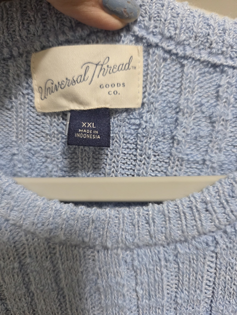 Universal Thread Blue Ribbed Knit Short Sleeve Sweater Mini - Picture 3 of 5